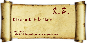 Klement Péter névjegykártya