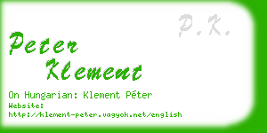 peter klement business card